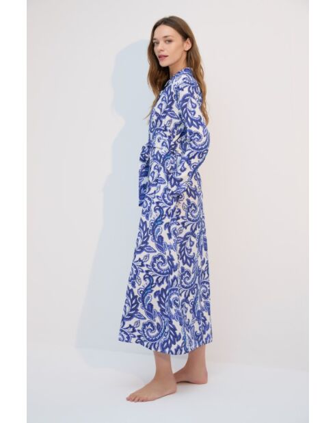Robe longue à motifs BJM-1748 bleue