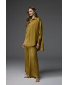 BM-1818 senffarbenes Jacquard-Pyjama-Set mit Manschette