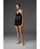 Conjunto de pijama BM-1826 negro transparente y con cordones