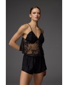 Conjunto de pijama BM-1826 negro transparente y con cordones