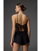 Conjunto de pijama BM-1826 negro transparente y con cordones