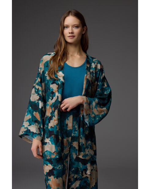 Ensemble pyjama 3 pièces à motifs BM-1846 pétrole