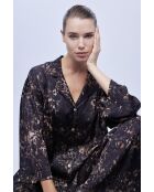 Conjunto de pijama de satén con estampado de leopardo