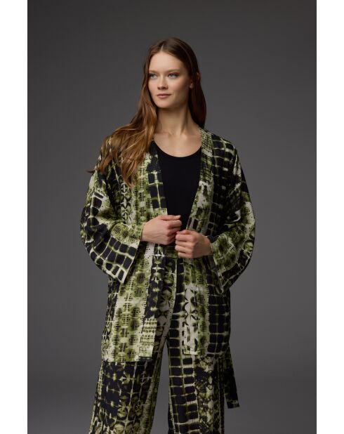 Ensemble pyjama 3 pièces à motifs BM-1838 vert/noir