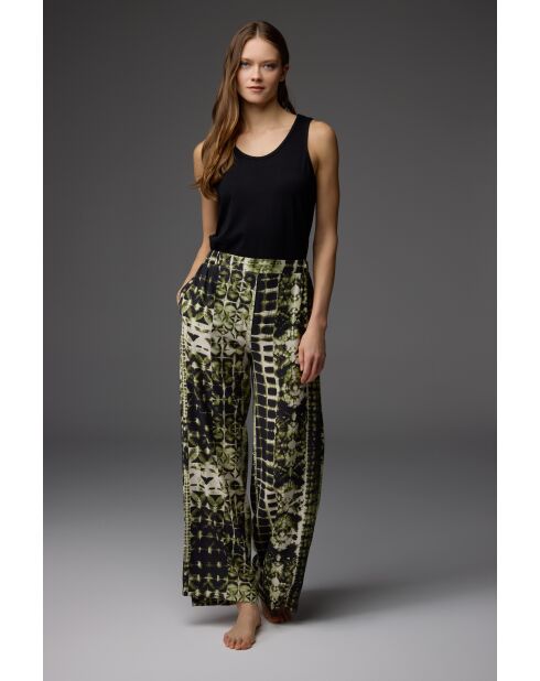 Ensemble pyjama 3 pièces à motifs BM-1838 vert/noir