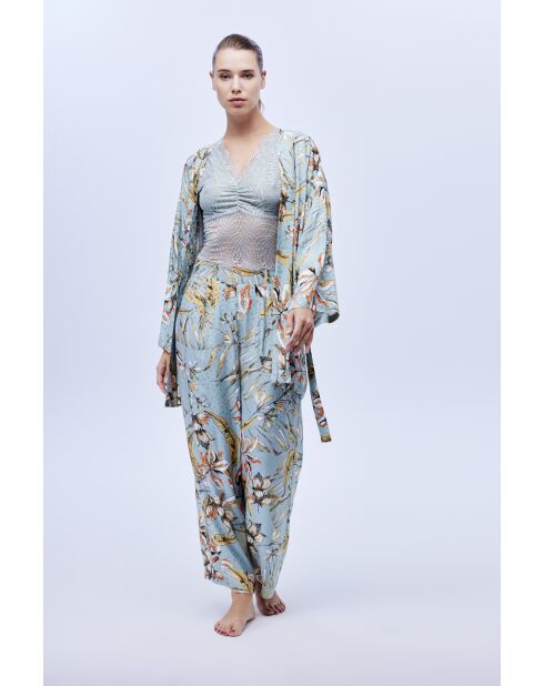 BJM-1626 meerkleurige pyjamaset van jacquard, 3-delig