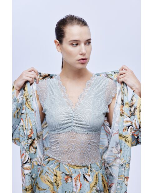 BJM-1626 meerkleurige pyjamaset van jacquard, 3-delig