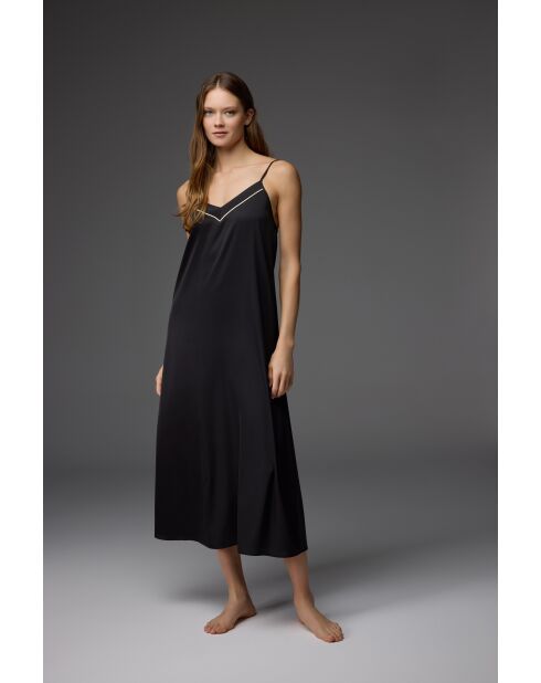 Conjunto de bata de baño y camisón jacquard negro BM-1817