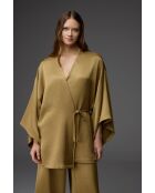 BM-1812 Robe- und Hosenset aus Satin, senfgelb