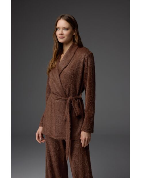 BM-1810 Bruine badjas- en broekset