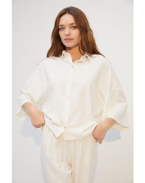 conjunto de pijama crema BJM-1723