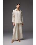 Conjunto de pijama con cuello jacquard crema BM-1822