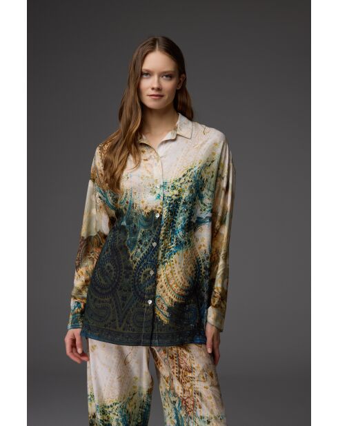 Set pigiama con motivi verde/multicolore BM-1835