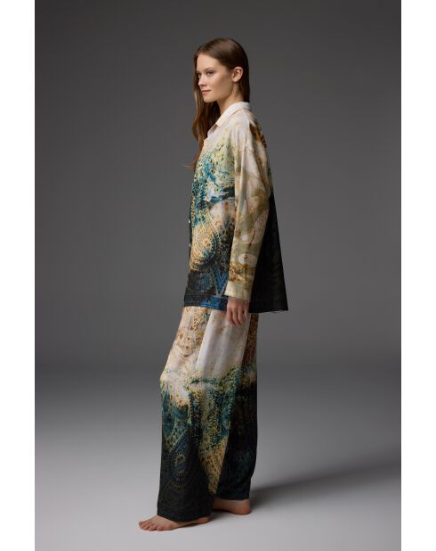Set pigiama con motivi verde/multicolore BM-1835