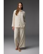 BM-1815 cremefarbenes Pyjama-Set mit Ton-in-Ton-Muster