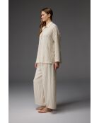 BM-1815 cremefarbenes Pyjama-Set mit Ton-in-Ton-Muster