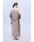 Set aus seidigem Satin mit Nachthemd und Bademantel BJM-1631 Nerz