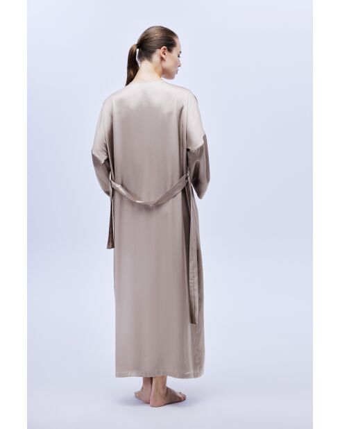 Set aus seidigem Satin mit Nachthemd und Bademantel BJM-1631 Nerz