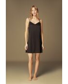 BJM-1529 Set aus schwarzem Satin mit Bademantel und Nachthemd BJM-1529