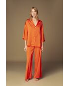 BJM61528 Schlafanzug-Set aus orangefarbenem Satin
