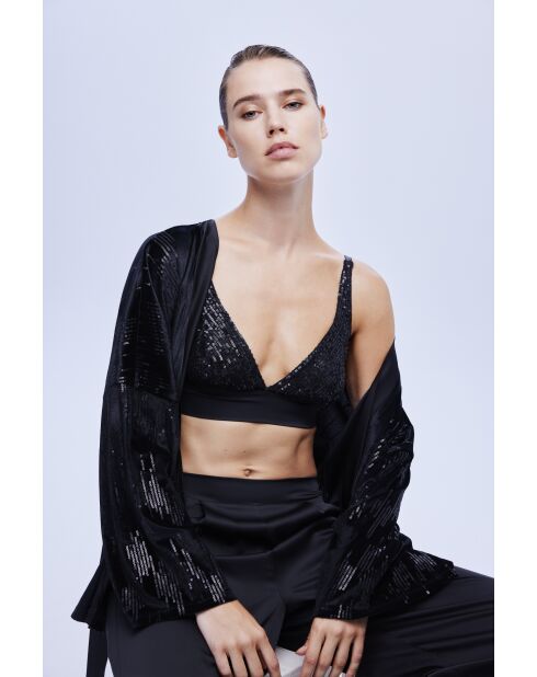 BJM-1621 zwarte pyjamaset, 3-delig