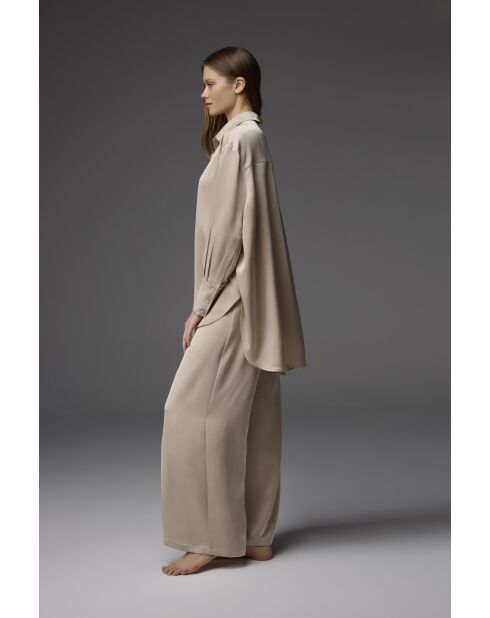 Conjunto de pijama con puños en jacquard de piedra BM-1818