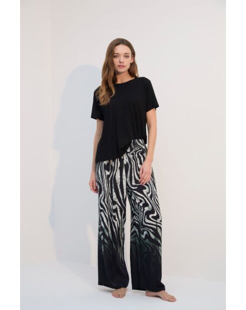 Ensemble pyjama BJM-1743 noir/blanc