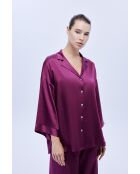 BJM61528 Schlafanzug-Set aus pflaumenfarbenem Satin