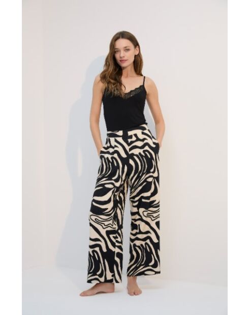 BJM-1715 zwart/wit 3-delige pyjamaset