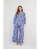 Conjunto de pijama estampado azul/blanco BJM-1747