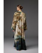 BM-1836 groen/veelkleurige kanten badjas en nachtjapon set