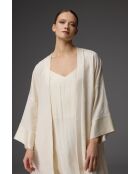 Ensemble Peignoir & Nuisette en jacquard BM-1823 crème