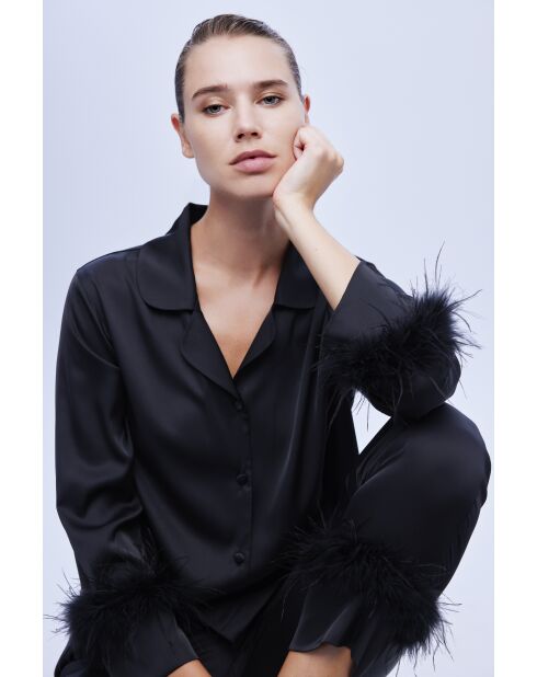 Ensemble pyjama en Satin BJM-1632 noir