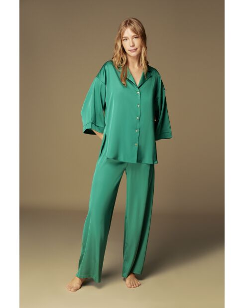 Ensemble pyjama en Satin BJM61528 vert d'eau