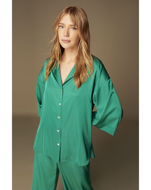 Ensemble pyjama en Satin BJM61528 vert d'eau