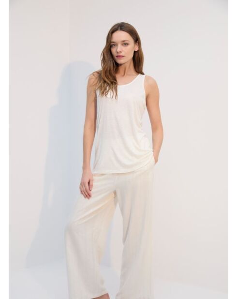 3-delige pyjamaset met glinsterende details BJM-1740 ecru