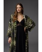 BM-1840 groen/zwarte kanten badjas en nachtjapon met bandjes