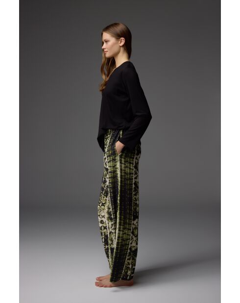 Set pigiama con motivi verde/neri BM-1841