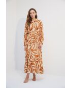 Robe longue boutonnée  BJM-1738 multicolore