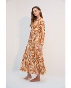 Robe longue boutonnée  BJM-1738 multicolore