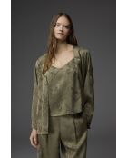 Ensemble pyjama 3 pièces motif jacquard BM-1801 vert