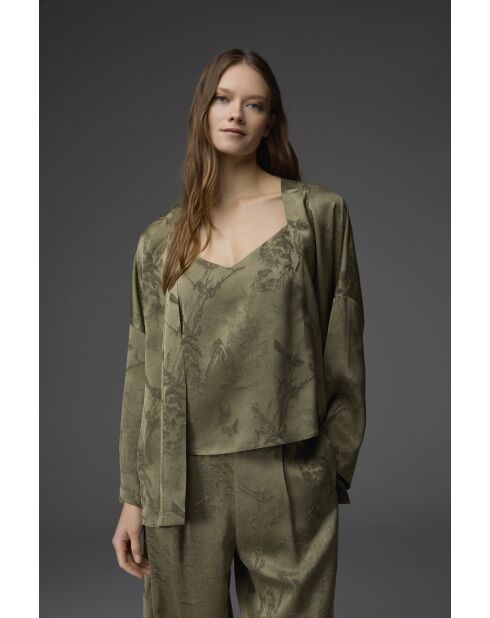 Ensemble pyjama 3 pièces motif jacquard BM-1801 vert