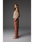 Conjunto de pijama BM-1803 canela con estampado jacquard de 3 piezas