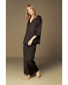 Conjunto de pijama de satén negro BJM61528