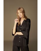 Conjunto de pijama de satén negro BJM61528