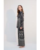 BJM-1756 Pyjama-Set mit Knopfausschnitt, schwarz/weiß