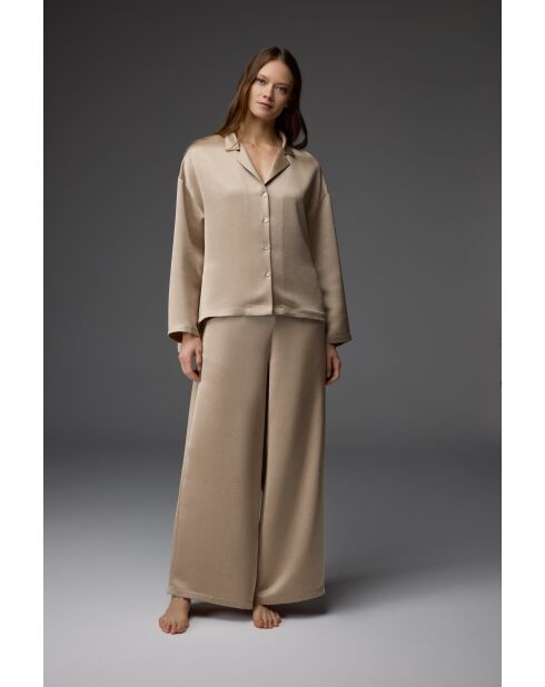 BM-1813 Schlafanzug-Set mit Kamelhemdkragen