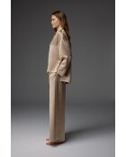 BM-1813 Schlafanzug-Set mit Kamelhemdkragen