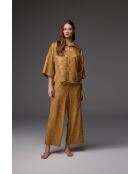 BM-1806 Schlafanzug-Set aus senffarbigem Jacquard