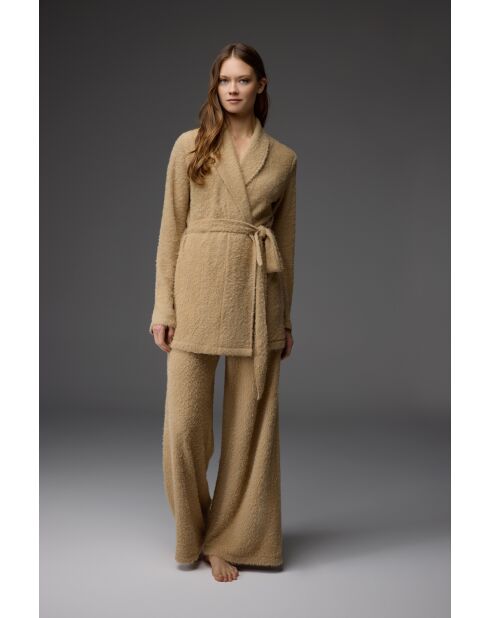 BM-1810 Bademantel- und Hosen-Set, kamelfarben